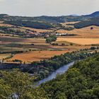 Blick vom Dubitzer Kirchlein zur Labe(Elbe) und auch zum Radobyl  hoch über Litomerice...