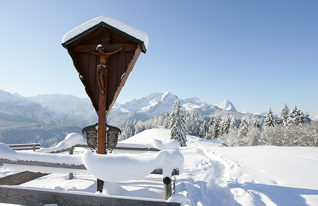 Blick vom Eckbauer auf die Alpspitze