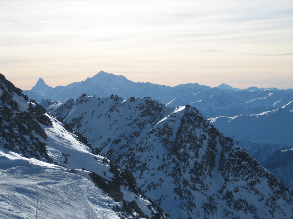 Blick vom Eggishorn auf das Matterhorn