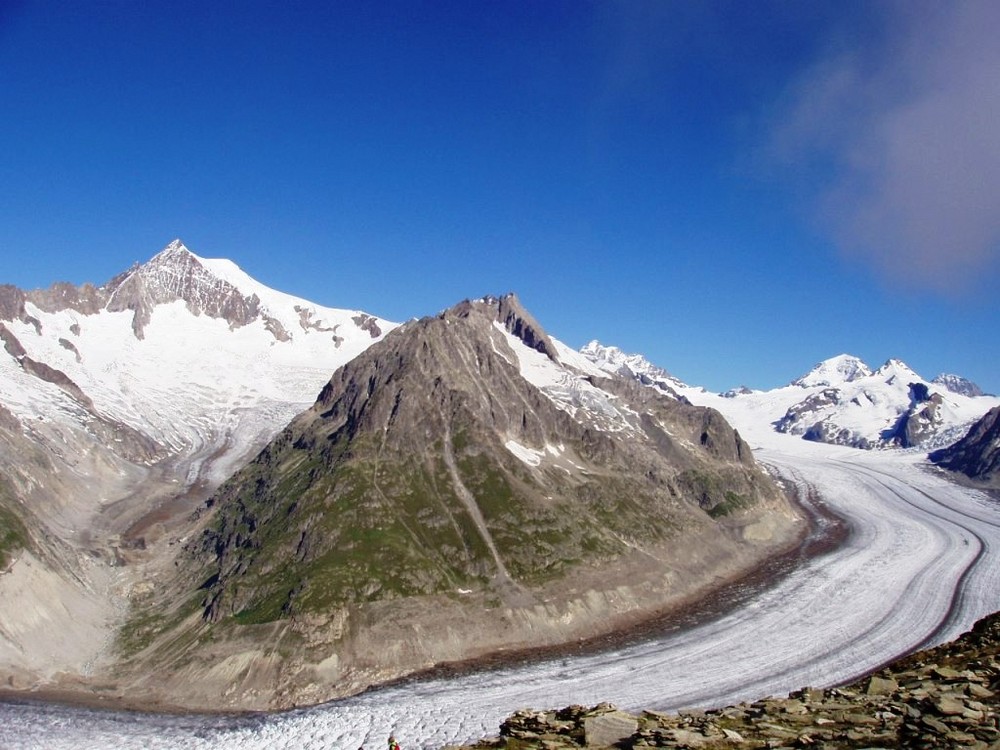 Blick vom Eggishorn auf den Aletschgletscher