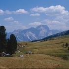 Blick vom Falzaregopass über die Cinque Torri zum Mt. Cristallo