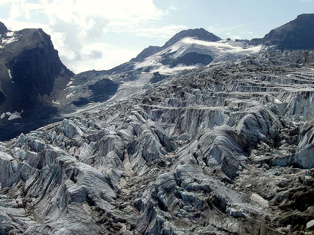 Blick vom Feegletscher zum Egginerjoch