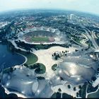 Blick vom Fernsehturm auf Olympiagelände.