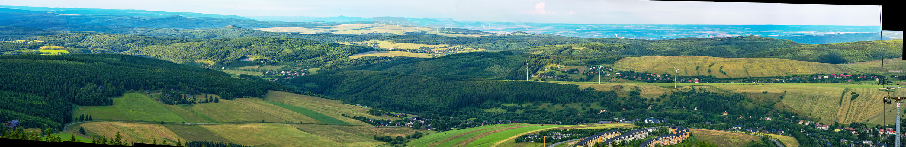 Blick vom Fichtelberg über Sparringberg, Böhmisch Wiesenthal