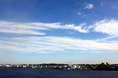 Blick vom Fjord auf Haugesund