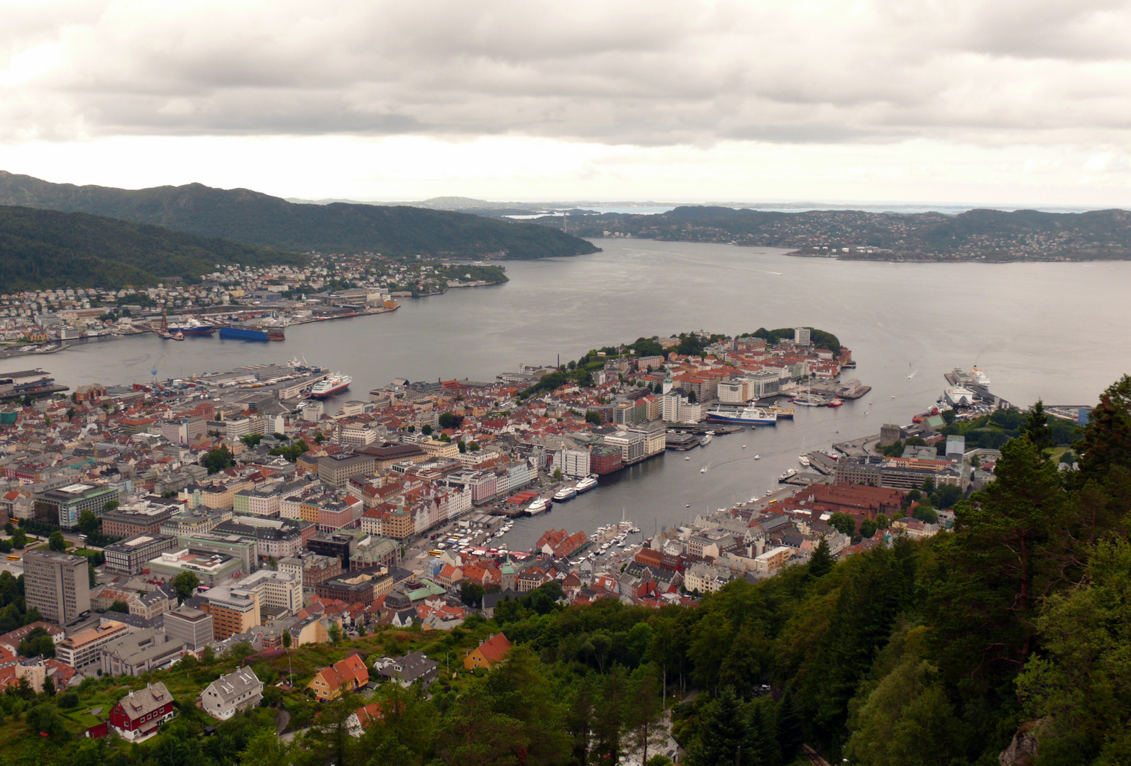 Blick vom Fløyberg auf Bergen