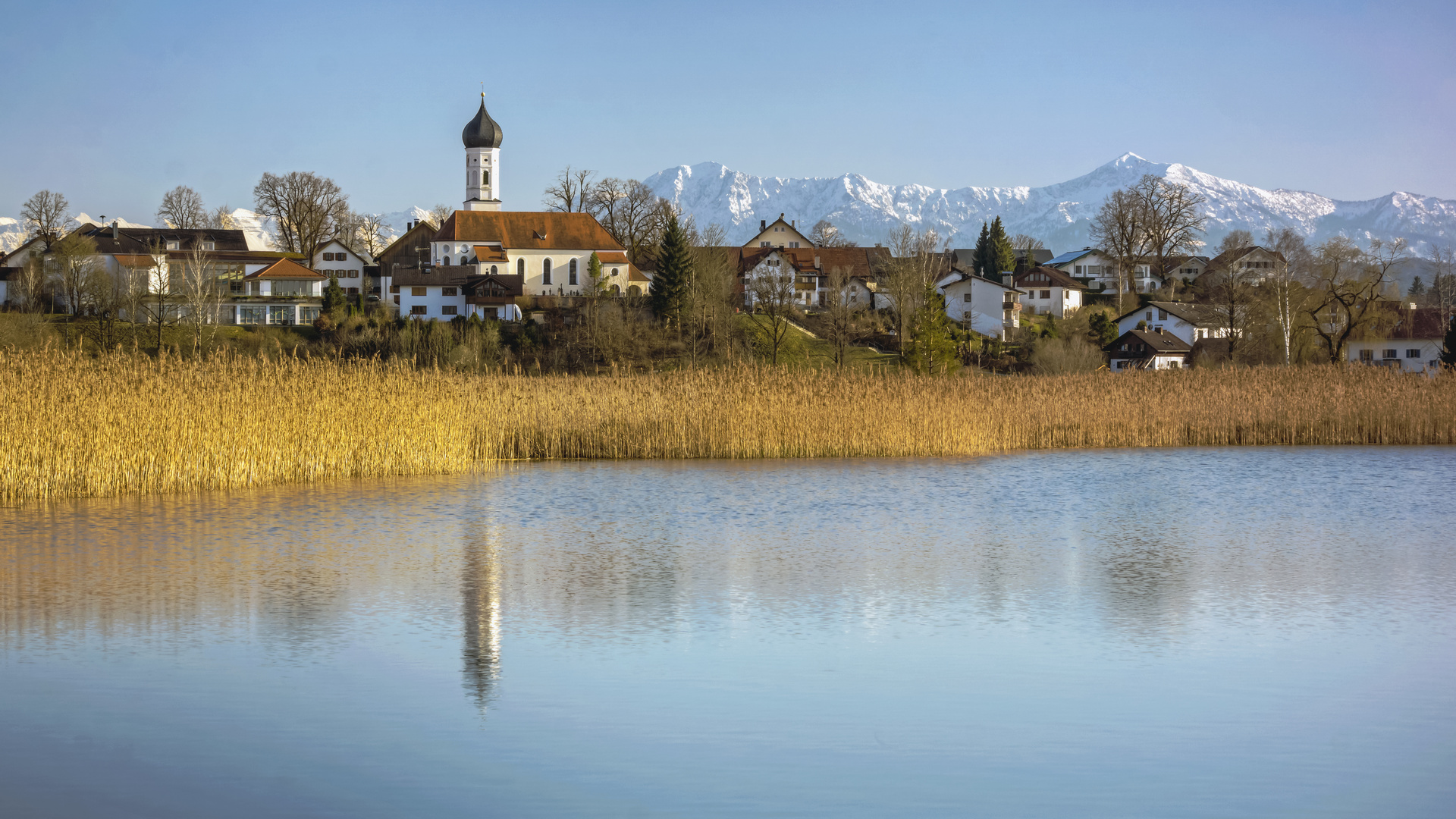 Blick vom Fohnsee nach Iffeldorf