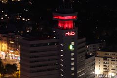 Blick vom Funkturm auf das RBB Fernsehzentrum