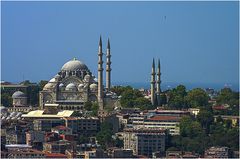 Blick vom Galataturm auf die Süleymaniye-Moschee ...