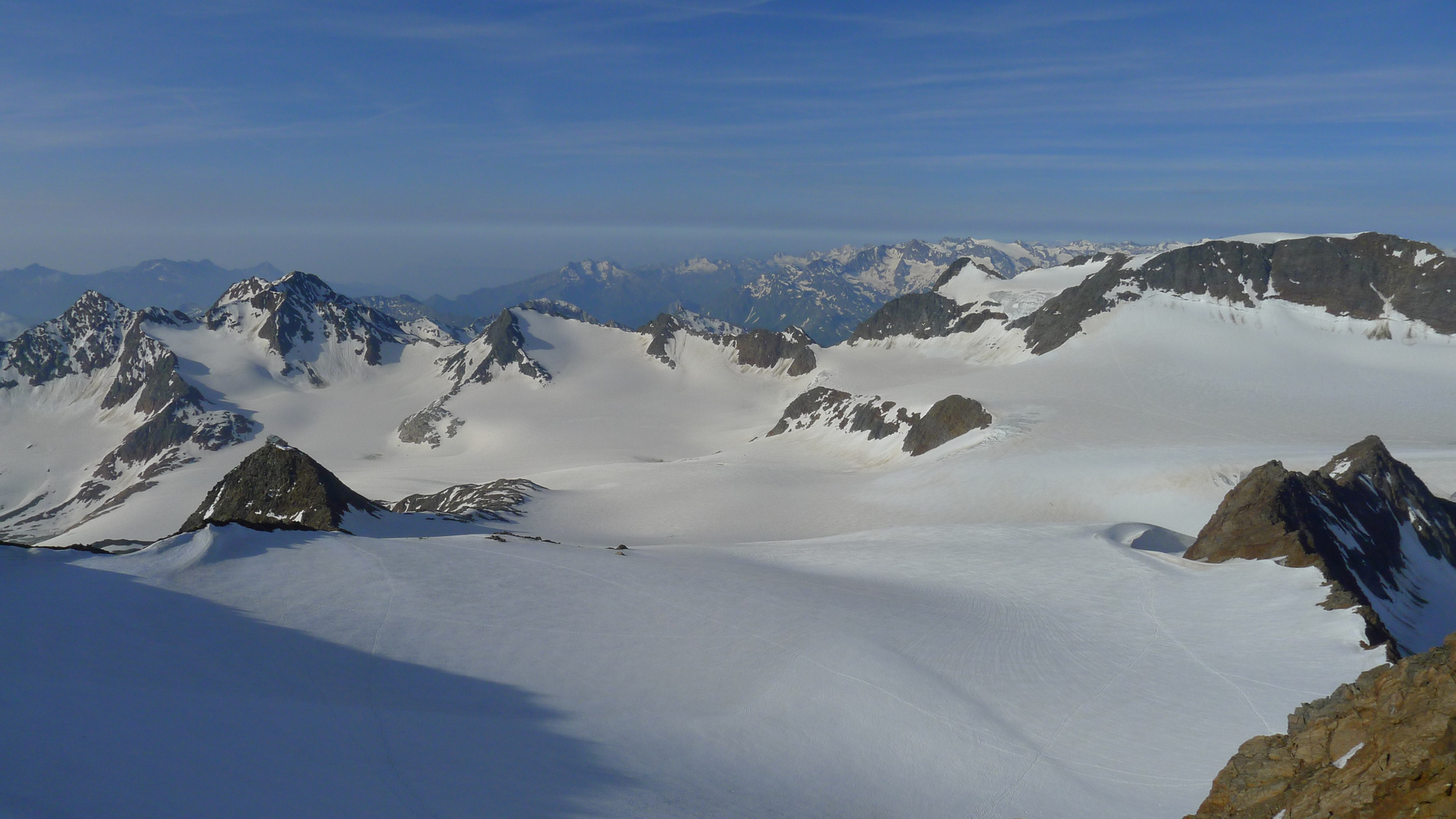 Blick vom Gipel des Wilden Freiger, Stubaier Alpen