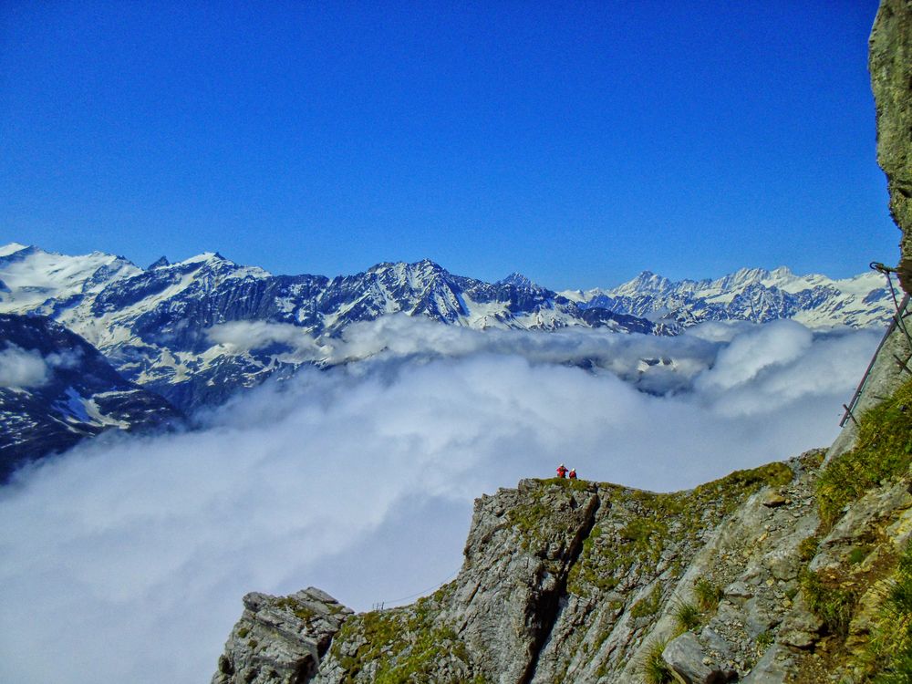 Blick vom Gipfel des Klettersteiges