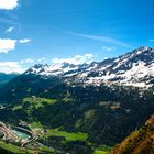 Blick vom Gotthardpass auf Airolo