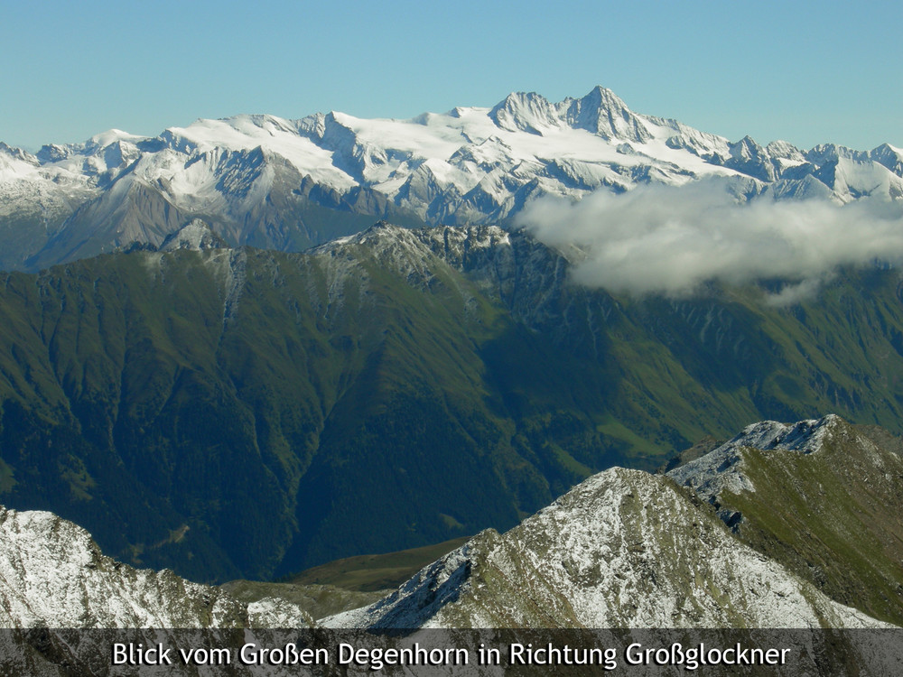 Blick vom Großen Degenhorn in Richtung Großglockner