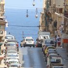 Blick vom Großmeisterpalast in Valetta über das Fort Elmo auf das Meer