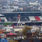 Blick vom Hamburger Michel auf das Stadion am Millerntor