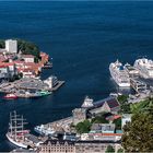 Blick vom Hausberg Floyen in Bergen Norwegen