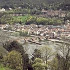 Blick vom Heidelberger Philosophenweg auf das Schloss und die Alte Brücke