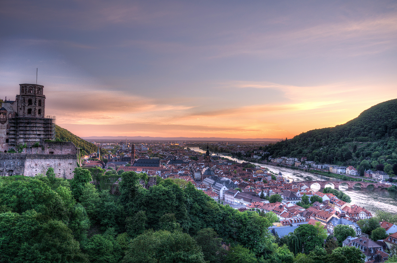 Blick vom heidelberger Schloss