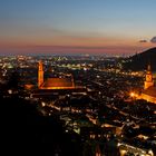 Blick vom Heidelberger Schloss bei Nacht