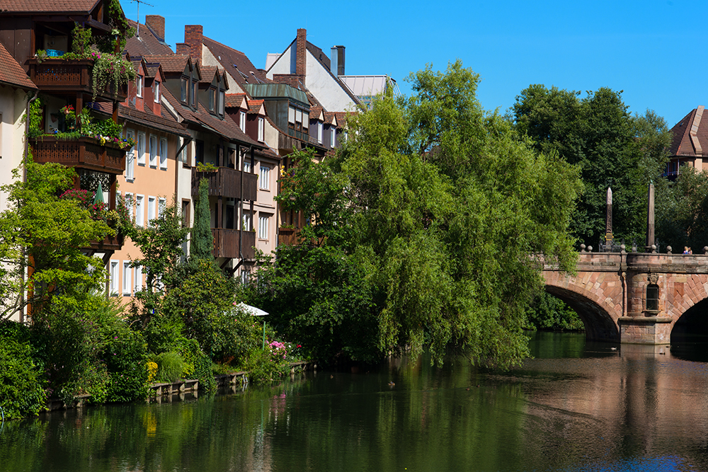 Blick vom Henkerssteg auf die Pegnitz