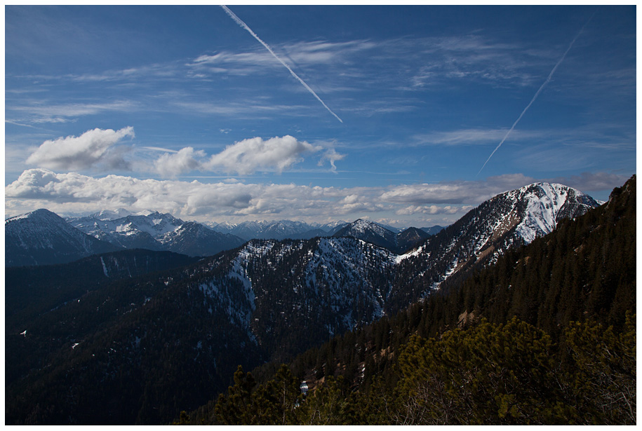 Blick vom Herzogstand in die Bayerischen Voralpen