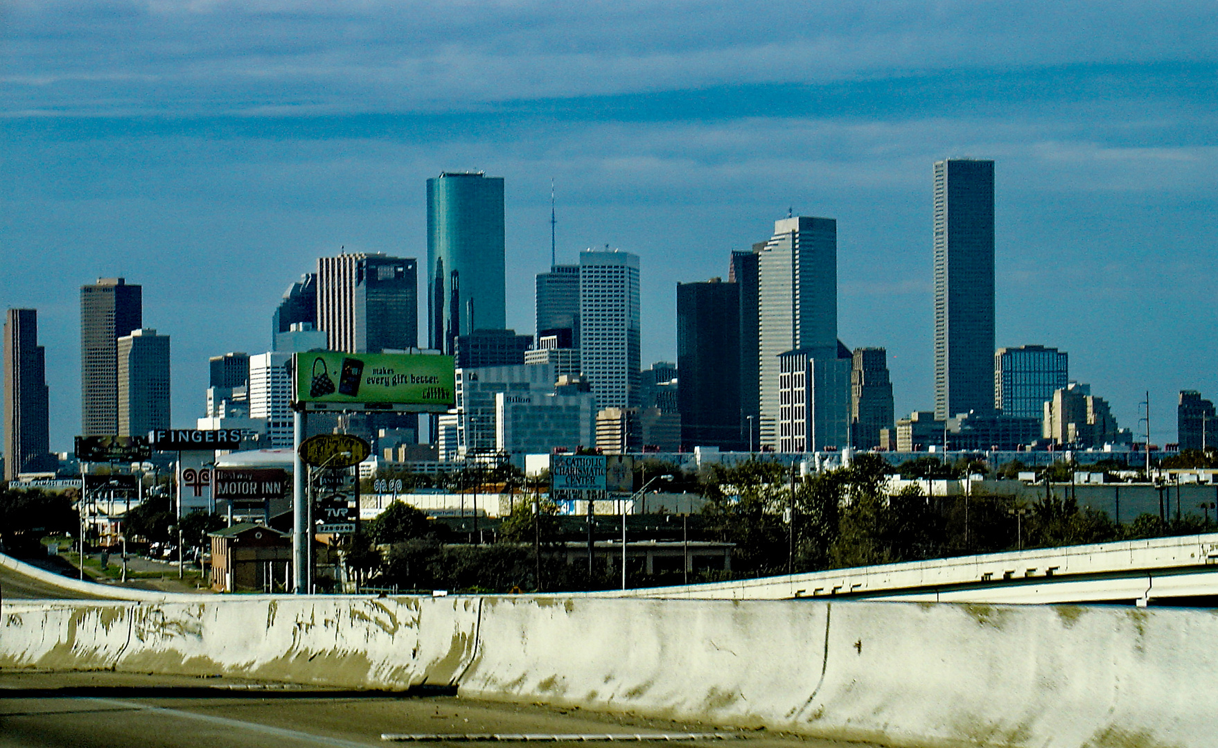 Blick vom Highway auf Houston