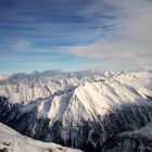 Blick vom Hintertuxer Gletscher (unterhalb der Gefrorenen Wand) in Richtung Süden