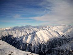 Blick vom Hintertuxer Gletscher (unterhalb der Gefrorenen Wand) in Richtung Süden