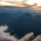 Blick vom höchsten Berg Deutschlands Richtung Österreich