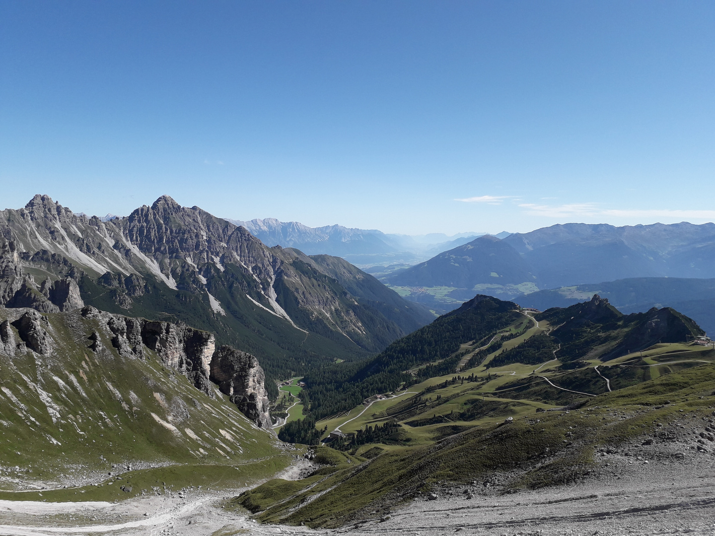 Blick vom Höhenweg beim Schlick2000 (Stubaital)