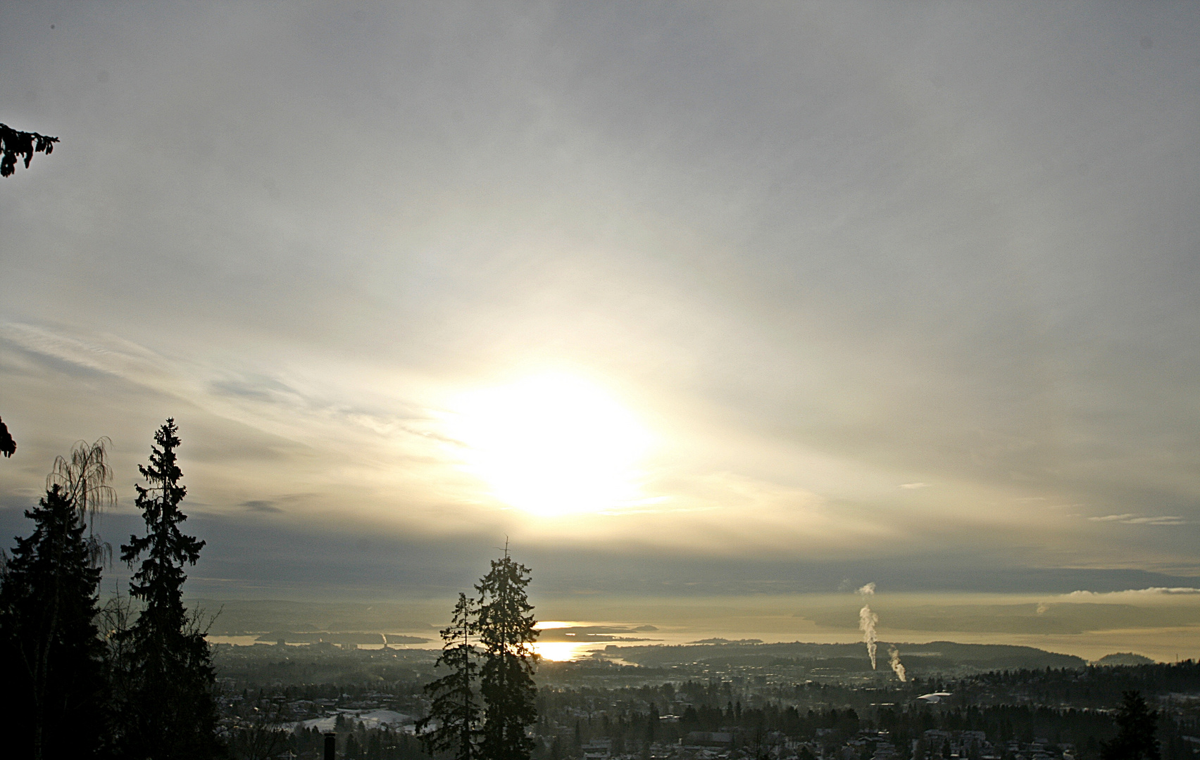 Blick vom Holmenkollen über den Oslofjord