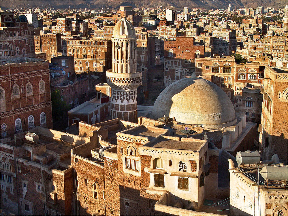 Blick vom Hoteldach auf Sanaa