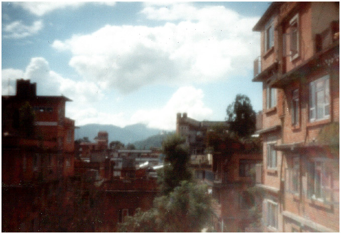 blick vom hotelzimmer auf swayambunath