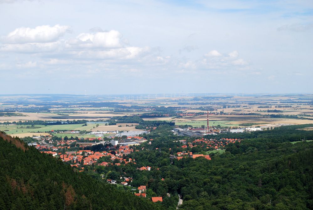 Blick vom Ilsestein ins flache Land