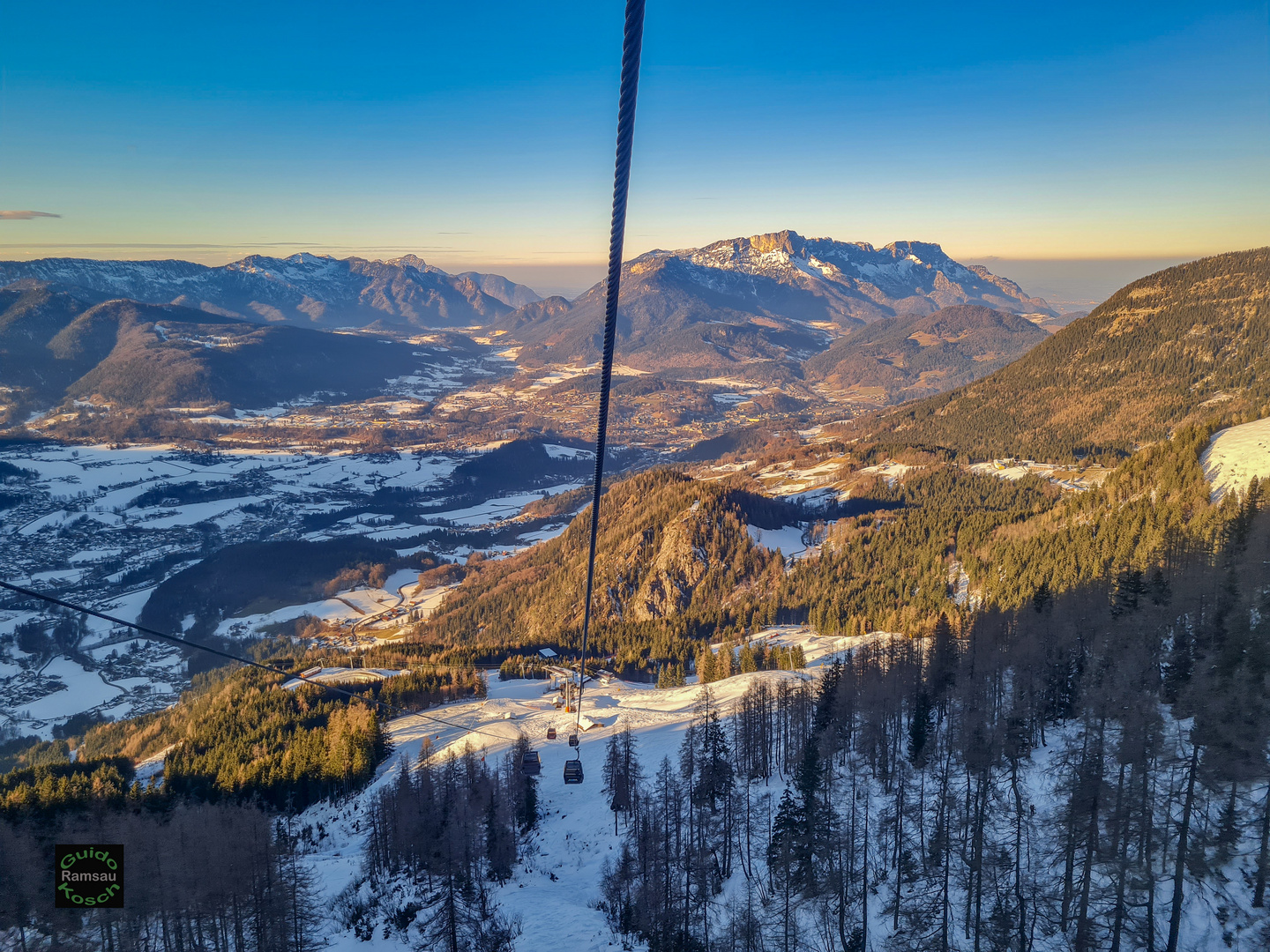 Blick vom Jenner auf Berchtesgaden und den Untersberg