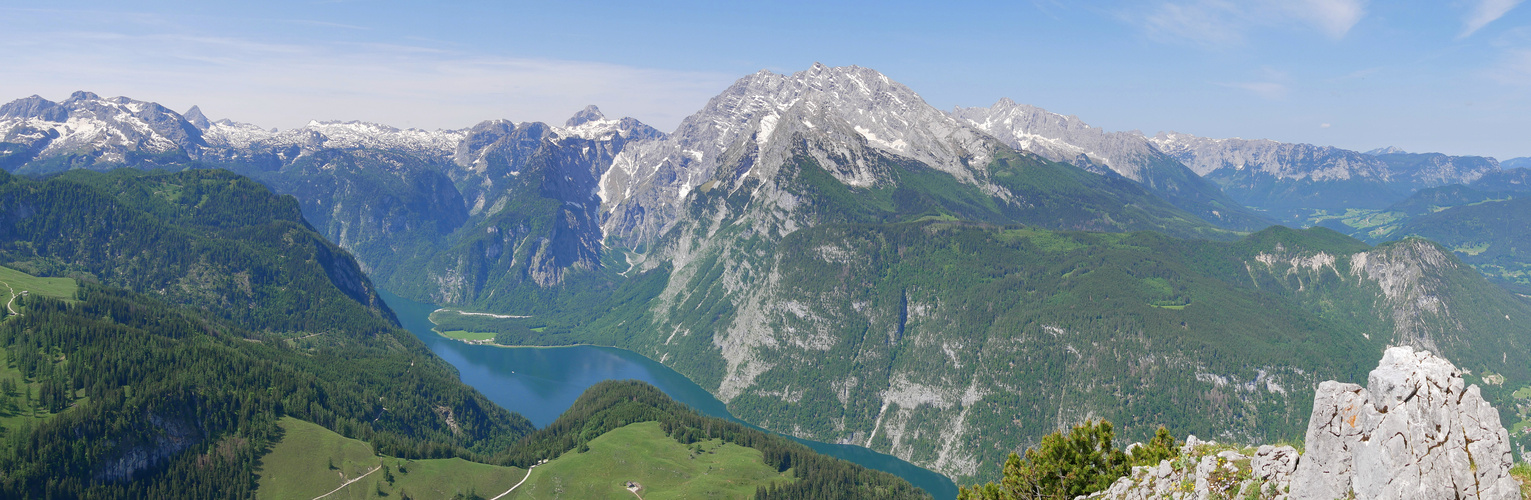 Blick vom Jenner auf Königsee und Watzmann