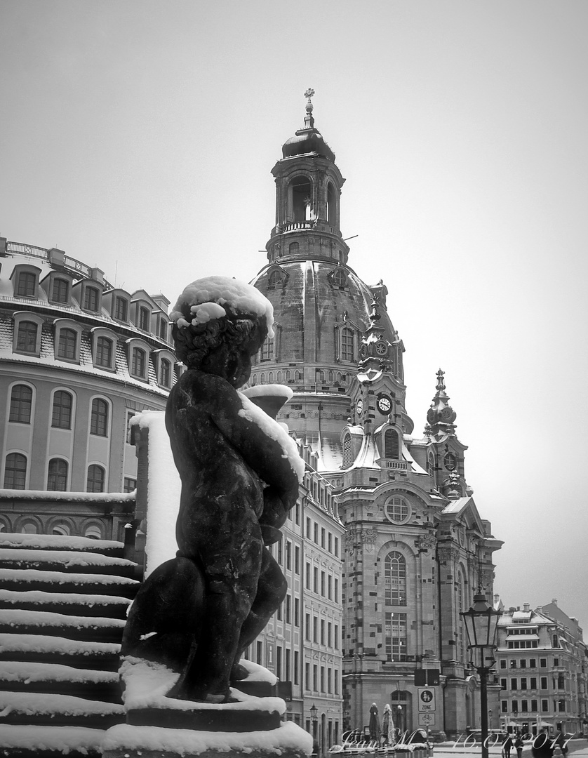 Blick vom Johanneum (Verkehrsmuseum) zur Frauenkirche.