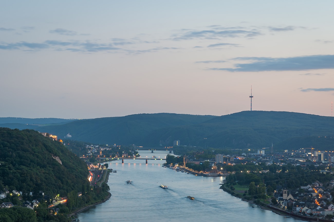 Blick vom Kaiser-Friedrich-Turm auf Koblenz.