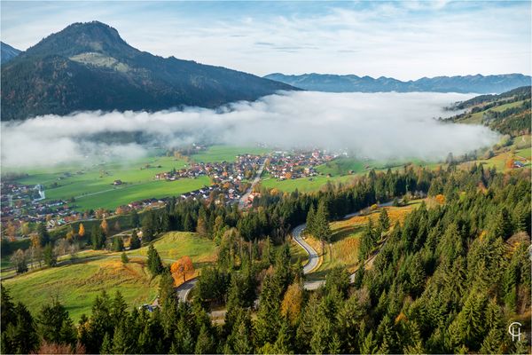 Blick vom Kanzel Kiosk auf Bad Hindelang