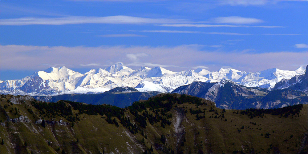 Blick vom Karwendel in die Tauern - gestern Mittag