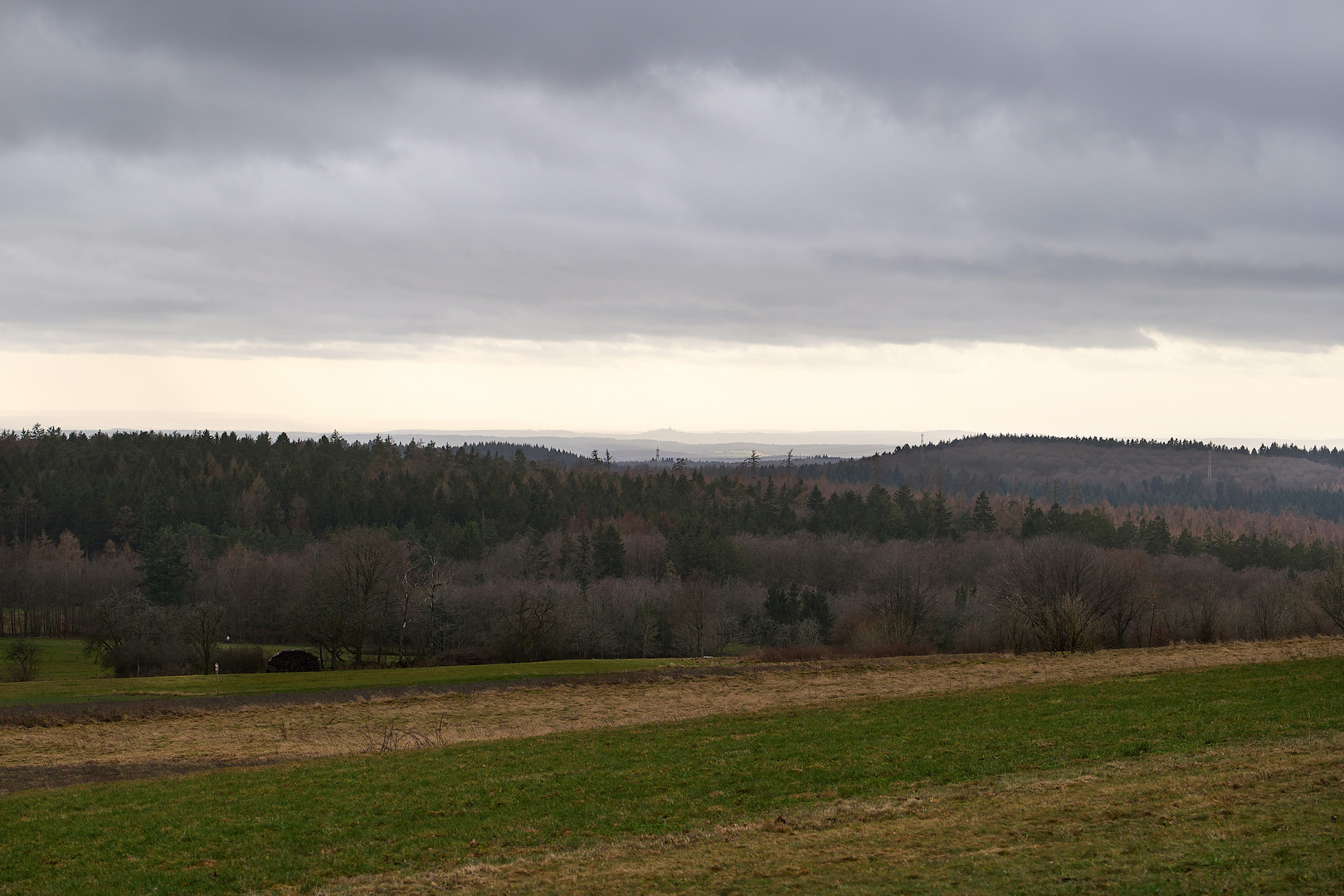 Blick vom Katzenbuckel auf Burg Steinsberg