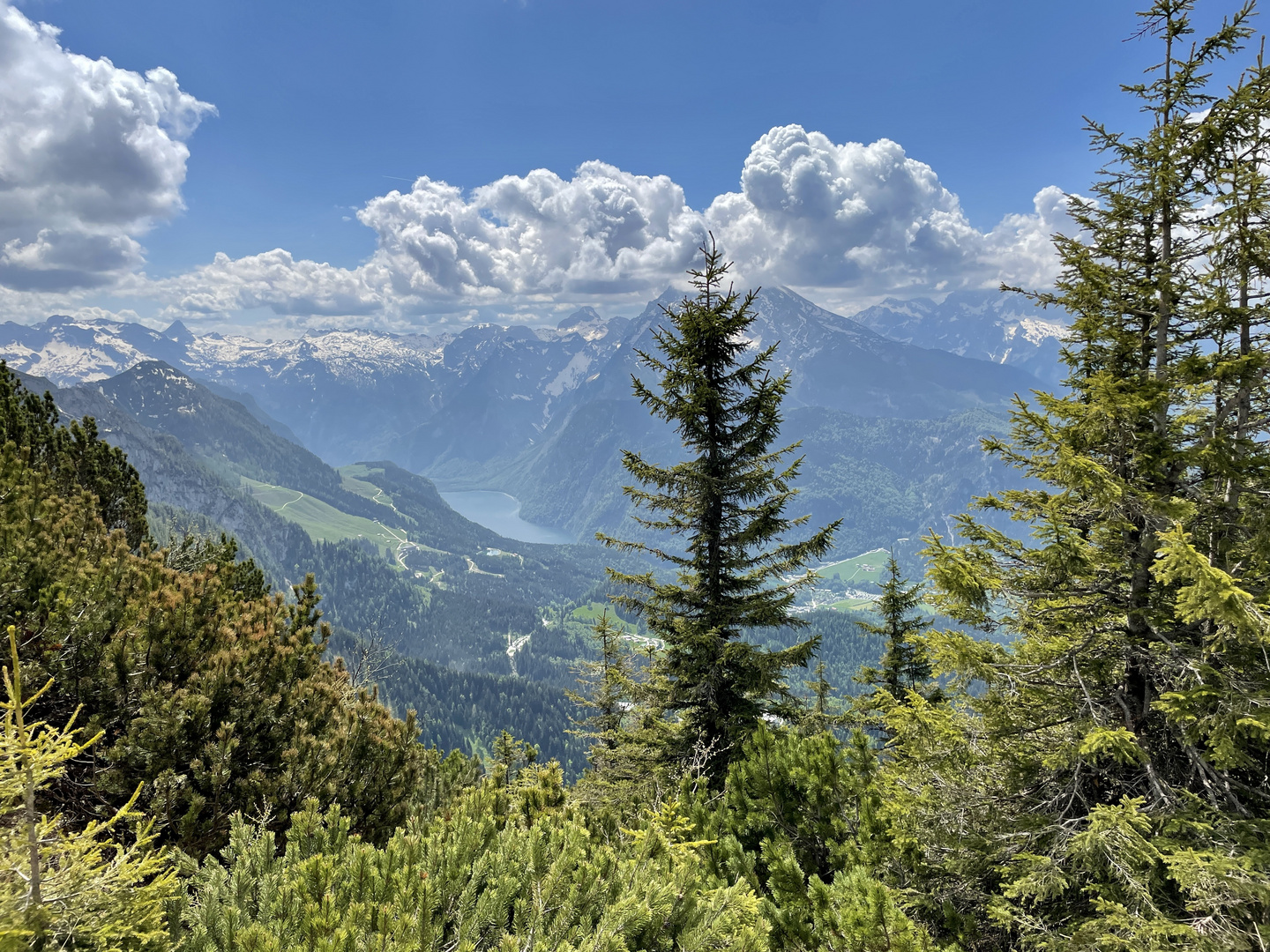 Blick vom Kehlstein auf Königssee und umgebende Berge