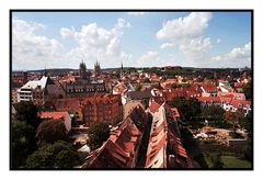 Blick vom Kirchturm an der Krämerbrücke