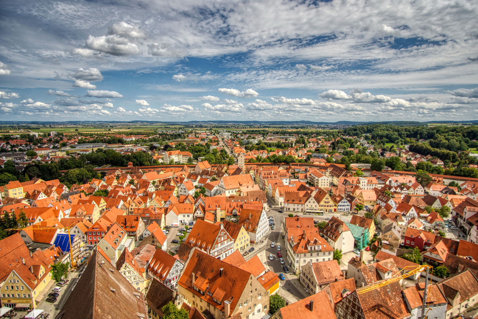 Blick vom Kirchturm Daniel auf Nördlingen