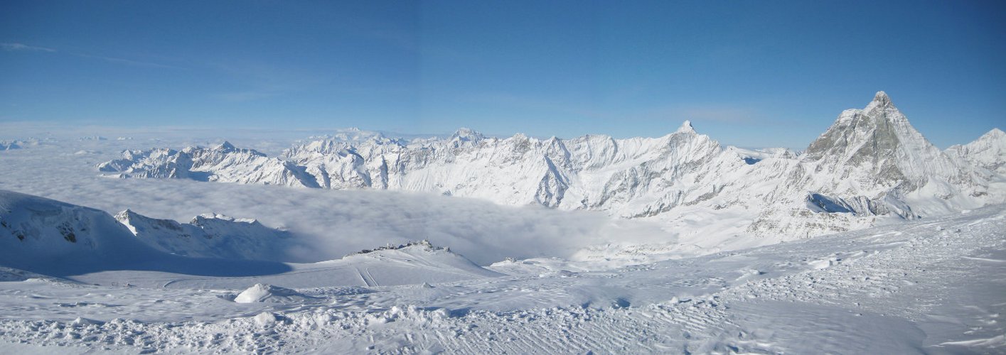 blick vom kleinen matterhorn aufs grosse!