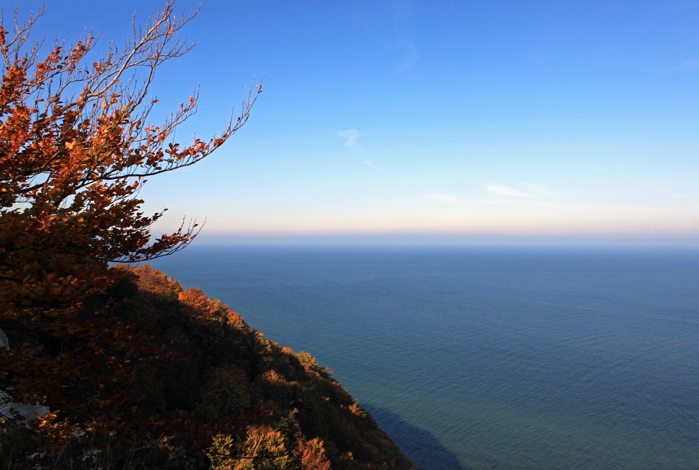 Blick vom Kreidefelsen auf Rügen auf die Ostsee