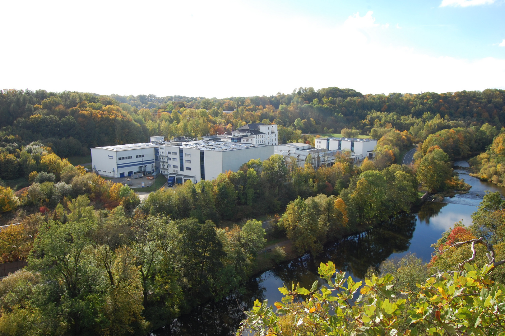 Blick vom Kreuzfelsen in Waldheim auf die Zschopau 