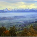 Blick vom Längenberg auf die Berner Alpenkette