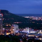 Blick vom Landgrafen in die City von Jena zur Blauen Stunde