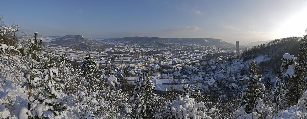 Blick vom Landgrafen über das winterliche Jena